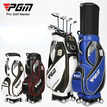 Стандартная сумка для мяча PGM Golf Профессиональная кожаная искусственная водонепроницаемая Гольф-кара Клубная подушка безопасности большой емкости с колесом QB100 new 17