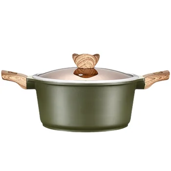 Кастрюля для супа премиум-класса для индукционных плит - Каменная посуда с антипригарным покрытием и двойной ручкой для домашней кухни 11