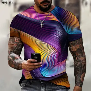 Мужская летняя футболка с 3D-принтом Stereo Vortex с цифровым сообщением, мужская уличная мода, большой размер 4