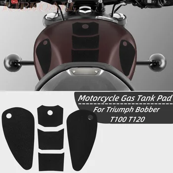 Наклейки для бензобака мотоцикла, комплект наколенников, противоскользящие наклейки на бак, реквизит для Triumph Bobber T100 T120 Universal 21