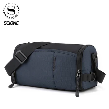 Мужские нейлоновые сумки через плечо Scione, студенческий слинг большой емкости, модная повседневная спортивная сумка через плечо, мужская K443