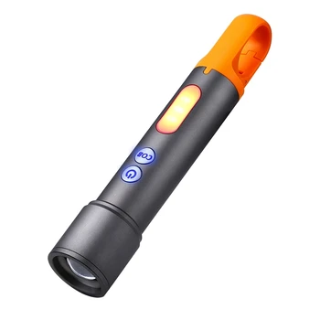 USB Перезаряжаемый фонарик Масштабируемый светодиодный фонарик с боковой подсветкой COB Прожектор факел для улицы Прочный Простой в использовании 5