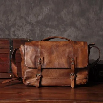 Винтажная сумка-мессенджер из натуральной кожи, мужская сумка через плечо, мужской слинг, сумка для отдыха, коричневый, серый 8