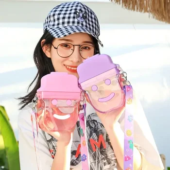 Новый креативный милый смайлик детский пластиковый стаканчик для мороженого спорт на открытом воздухе портативный рюкзак с присоской 14