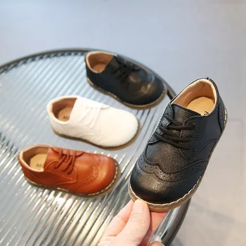 Британская Детская Обувь Классическая Кожаная Обувь в стиле Ретро Весеннее Академическое Платье для Обуви Детская Обувь Для Выступлений Повседневная Обувь Для Мальчиков Gril Shoe Zapatillas 5