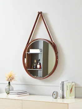 Скандинавские минималистичные зеркала для макияжа с подсветкой, настенные туалеты, зеркала для ванной комнаты, интеллектуальные ремни для ванной комнаты, подвесное зеркало 7