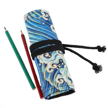 Цветной пенал для рисования в рулонах, принадлежности для школьников, кисть, ручка, сумка, пенал, футляры, органайзер для канцелярских принадлежностей 19