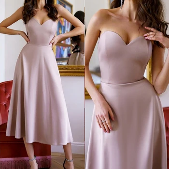 Вечерние платья Простое Атласное платье для выпускного вечера трапециевидной формы в виде сердца vestidos de fiesta elegantes para mujer 2023 13