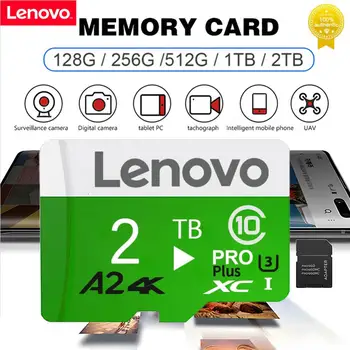 Lenovo 2TB Mini SD Card 128 ГБ Карта Памяти Класса 10 512 ГБ Высокоскоростная TF Флэш-карта 256 ГБ Class 10 4K V60 A2 Для Nintendo Switch 2