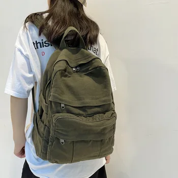 Холщовый рюкзак для ноутбука, дорожная школьная сумка, Прочный походный рюкзак, рюкзак для ноутбука, Винтажный спортивный рюкзак на открытом воздухе 19