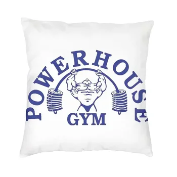 Украшение наволочки с логотипом Powerhouse Gym на заказ Квадратная наволочка для бодибилдинга и фитнеса 45x45 см, наволочка для дивана 23