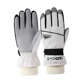 Зимние перчатки Водонепроницаемые утепленные теплые перчатки для катания на лыжах на открытом воздухе 12