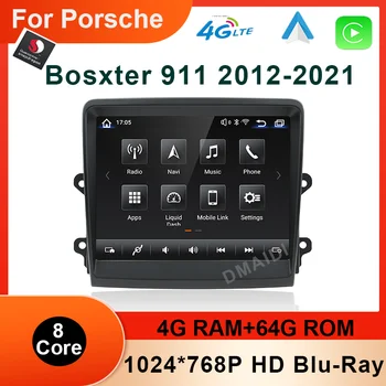 Snapdragon 8Core 4 + 64GB Android 11 Автомобильный Радиоприемник GPS для Porsche Boxster 911 2012-2021 с IPS HD Экраном DSP 4G carplay 4GLTE 12