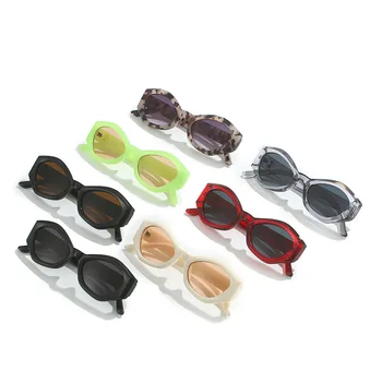 Кошачий Глаз Ретро Модные Солнцезащитные Очки Y2K Неправильной Формы Модные Очки Винтажные Дизайнерские Прозрачные Очки Для Женщин Мужчин gafas de sol 17
