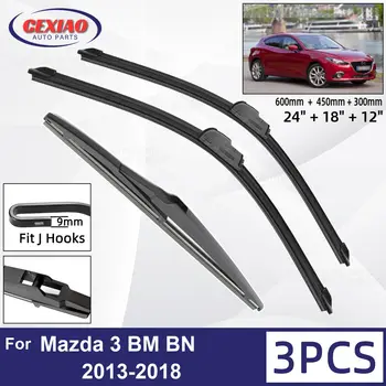 Для Mazda 3 BM BN 2013-2018 Автомобильные Передние И Задние Щетки Стеклоочистителя Мягкие Резиновые Стеклоочистители Лобового Стекла Автомобиля 24