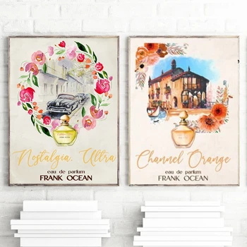 Постеры фильмов во французском стиле для путешествий, Оранжевая винтажная картина на холсте 1950-х годов, скандинавские настенные панно для домашнего декора гостиной. 4