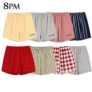 Женские пижамные шорты, спортивные хлопчатобумажные шорты, простые пляжные штаны в японском стиле, свободные домашние брюки, пижама ouc1368