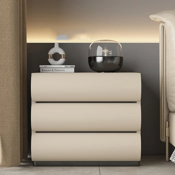 Узкие тумбочки для гостиной, Выдвижной ящик для спальни, Белые вспомогательные тумбочки, Удобная простая мебель в скандинавском стиле 9