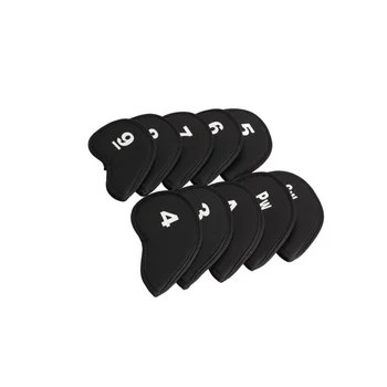 10 шт сверхпрочных толстых чехлов из неопрена для клюшек, набор чехлов для железной головы (черный) 3