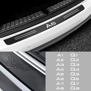 Автомобильный Стайлинг Защита Заднего Бампера Багажника Наклейка Из Углеродного Волокна Для Audi a1 a2 a3 a4 a5 a6 a7 a8 Q1 Q2 Q3 Q4 Q5 Q6 Q7 Аксессуары 14