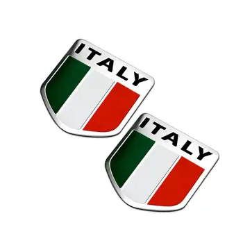 2шт Алюминий Цвета Флага Италии Эмблема Крыло Багажник Наклейка Наклейка Для Alfa Romeo Spider GTA Giulietta FIAT Bravo Viaggio Linea 8