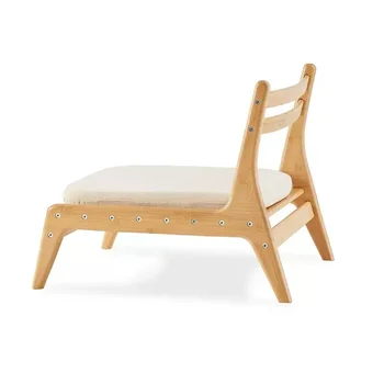 Сиденье для медитации с подушкой Стул Татами Стул со спинкой для пола Бамбуковая мебель для домашней гостиной Японский стул без ножек 11