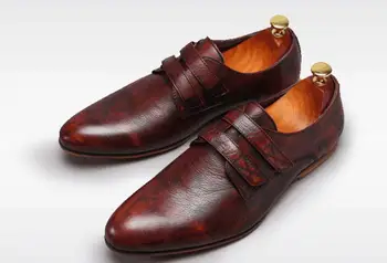 Итальянская мужская обувь ручной работы, повседневная обувь с острым носком в стиле ретро, Модные лоферы без застежки, Удобная обувь для вождения для мужчин 8
