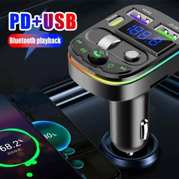Адаптер USB Bluetooth 5.0 Автомобильный Bluetooth-приемник FM-передатчик Двойное USB-зарядное устройство для автомобильного телефона MP3-модулятор Музыкальный плеер
