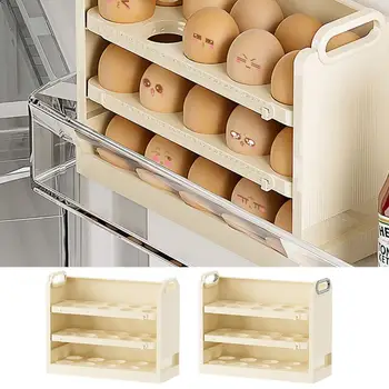 Контейнер для яиц для холодильника, держатель для яиц, диспенсер для холодильника, дозатор для яиц большой емкости, компактная боковая дверца, лоток для яиц 23