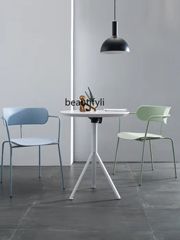 Железный стул zqNordic Минималистичный креативный подлокотник для переговоров, индивидуальное модное домашнее кресло