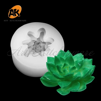 3D Пион Суккулентное Растение Силиконовая Форма Для шоколада Ручной Работы, Форма для помадки, Модель мыла 