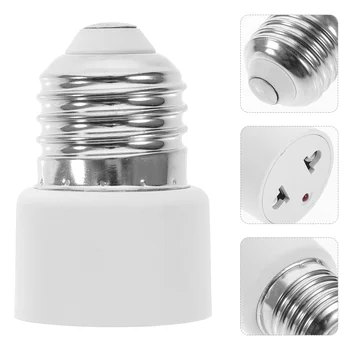 Адаптер для розетки электрической лампочки Преобразователь базовой электрической лампочки E27 в 2-контактный штекер Белый держатель лампы Винт для розетки светодиодной лампы
