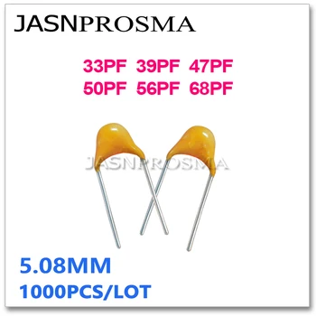 JASNPROSMA CT4 шаг 5,08 мм Монолитный керамический конденсатор 1000ШТ 50V 33PF 39PF 47PF 50PF 56PF 68PF 10% K новый высококачественный 10