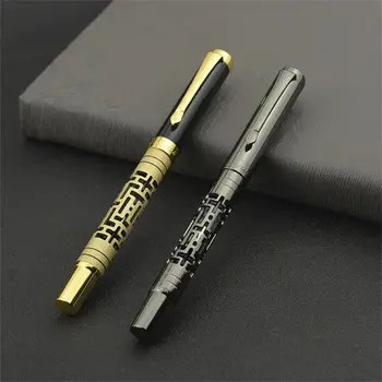 Металлическая авторучка с выдолбленным кончиком 0,5 мм с зажимом Красивая текстура Отличная деловая офисная подарочная ручка для письма чернилами 2