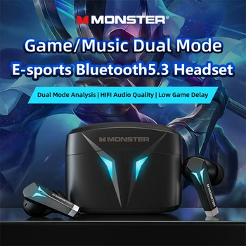 Игровые Наушники Monster XKT06 Беспроводные Наушники Bluetooth 5.3 TWS Bass HIFI Стерео Звук Наушники Длительного Ожидания С Микрофоном 300 мАч 15