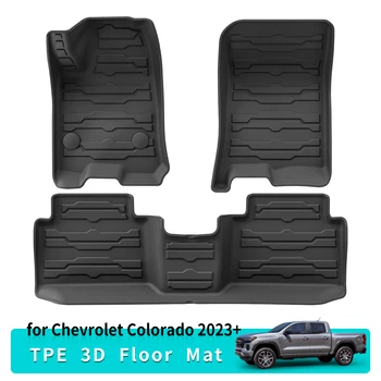 для Chevrolet Chevy Colorado 2023 2024 Автомобильные коврики для пола 3D TPE Набор накладок для ног Всепогодные автоаксессуары 3