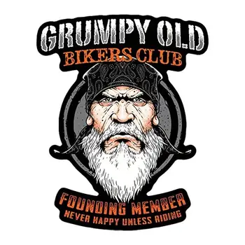 Наклейка для старых сварливых байкеров, наклейки Grumpy Rider на бампер автомобиля, переднее заднее стекло, наклейка на лобовое стекло для мотоциклов 23
