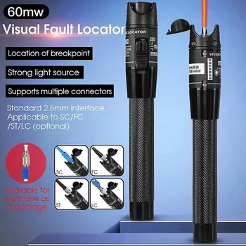 Высококачественный волоконно-оптический тестер FTTH мощностью 60 МВт Визуальный дефектоскоп типа ручки Тестер оптического кабеля 22
