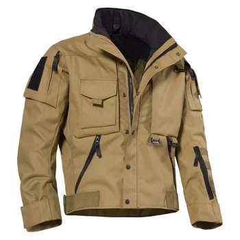 Высокое качество мужская тактическая военная куртка мульти карман, устойчивый к царапинам грузовые куртки открытый охотничий боевой армии, полиции пальто 7