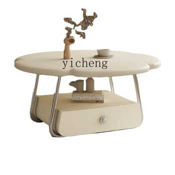 Журнальный столик Zc в кремовом стиле для гостиной, минималистичный круглый для хранения цветов в китайском стиле 8