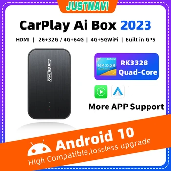JUSTNAVI Встроенный GPS CarPlay Ai Box Проводной CarPlay к беспроводному CarPlay Беспроводной Android Auto для VW MG Hyundai KIA/Jeep/BMW