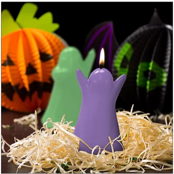 Новая Карнавальная свеча с привидениями на Хэллоуин, Силиконовая форма для ароматерапии ручной работы, украшения для свечей Ручной работы, Форма для мыла Ручной работы Gif 4