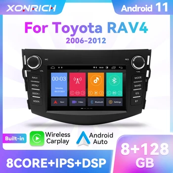 Беспроводной Автомобильный Радиоплеер Carplay Для RAV4 2006 2007 2008 2009 2010 2011 2012 Android Авторадио Аудио Видео 128 ГБ RDS IPS 10