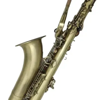 Классический античный медный Bb профессиональный тенор-саксофон антикварного матового ремесла с изысканным рисунком Тенор-саксофон джазовый инструмент 10