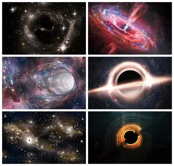 Laeacco Фон космического пространства Галактика Планета Черная дыра Звезды Вселенная Детский День рождения Фон для портретной фотографии 12