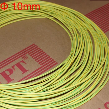 Диаметр 5 м 10 мм Двухцветный кабель линии заземления 2: 1 Огнестойкая Желто-зеленая Желто-зеленая Термоусадочная трубка Термоусадочная трубка 20