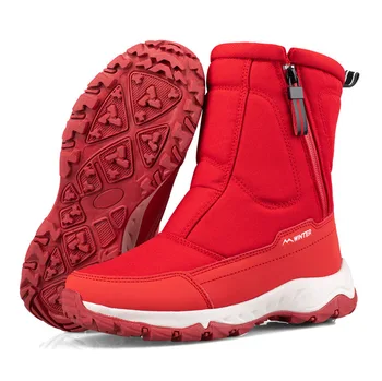 VIP Женские ботинки, теплые плюшевые зимние ботинки, повседневная водонепроницаемая зимняя походная обувь с высоким берцем 2