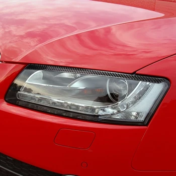 2шт Автомобильные Фары Eyebow Наклейки для Век Audi A4 B8 A4L A5 2009-2016 Углеродное Волокно Передняя Фара Лампа Наклейка Аксессуары