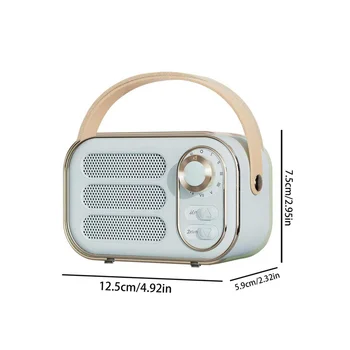 Ретро динамик со стереоэффектом 360 Мини динамик Bluetooth Винтажное радио Домашний декор Звуковая коробка для улицы Синий 16