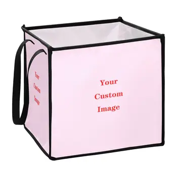 Складная корзина для хранения в виде куба Для настройки изображений Коробка для хранения из полиэфирной ткани, Органайзер для одежды, Офис, спальня, шкаф, Корзина для белья 21
